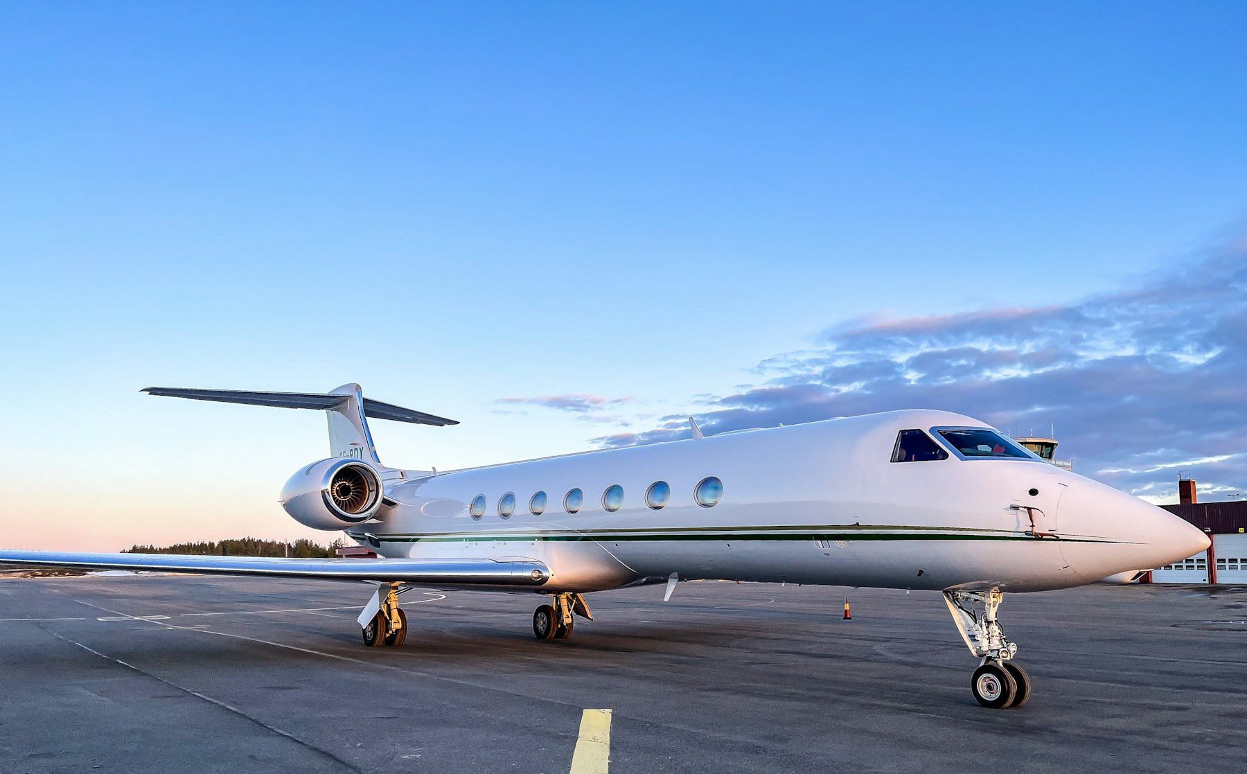 Illustrative business jet photography for Bombardier Challenger 3500